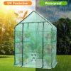 Upgrade Greenhouse for Outdoors with Mesh Side Windows, 3 Tiers 4 Shelves Small Walk-In Green House Plant Stands Plastic PE Cover Outside Portable Warm House for Seedling Flowers Growing