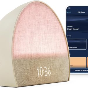 Upgrade Wood Grain Sunrise Alarm Clock and Sound Machine Nightlight, Digital Dimmable Clock for Bedroom, 26 Sleep Sounds, White Noise Machine for Baby, Adults, Wake Up Light Alarm Clock for Kids