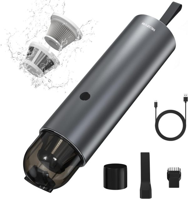 Upgrade Car Vacuum Portable Car Vacuum Cleaner High Power 10000PA with Detachable Power Bank, Handheld Vacuum Cordless 7500 mAh Battery, Small Hand Vacuum with USB Charging for Car, Home, Office